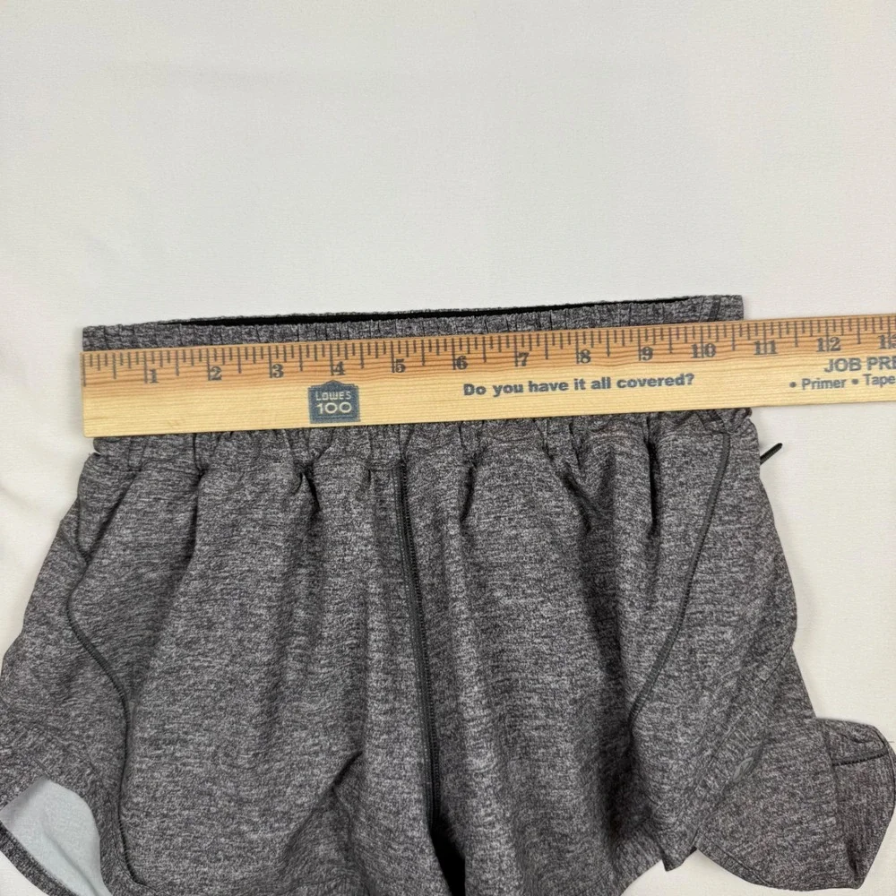 Lululemon Track That Short Heathered Black Gray Space Dye Size 2 Running Gym